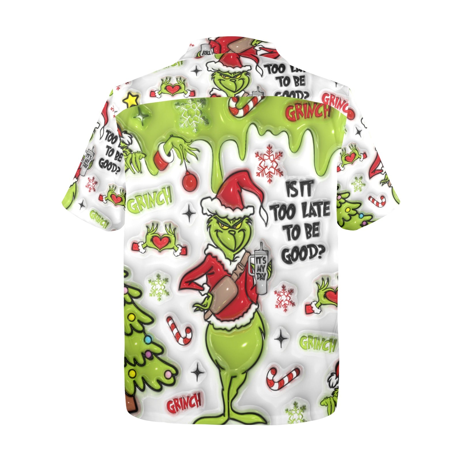 Men's All Over Print Christmas Grinchy Shirt Made In USA Ships to USA Only