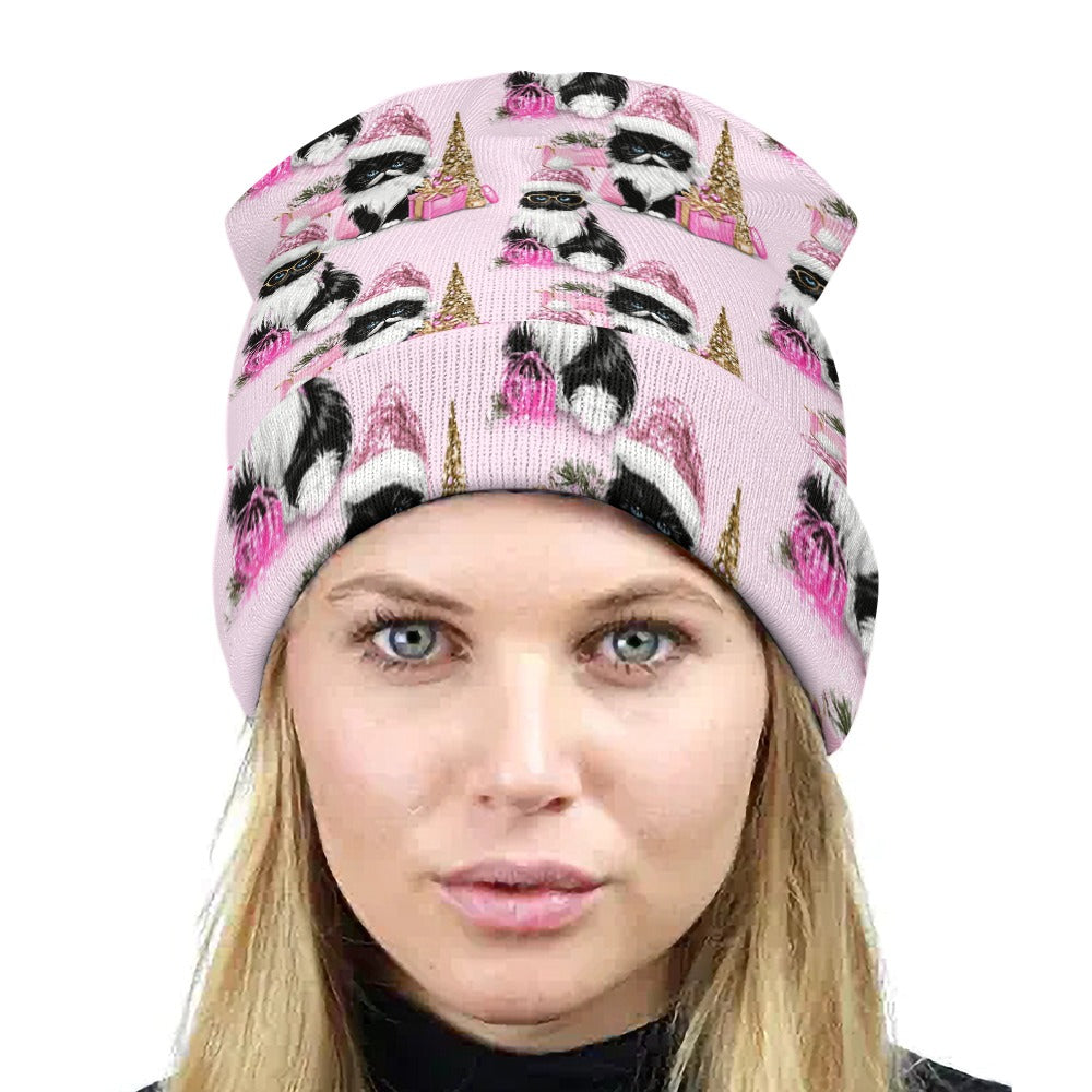 Christmas Cats Full printed knitted hat