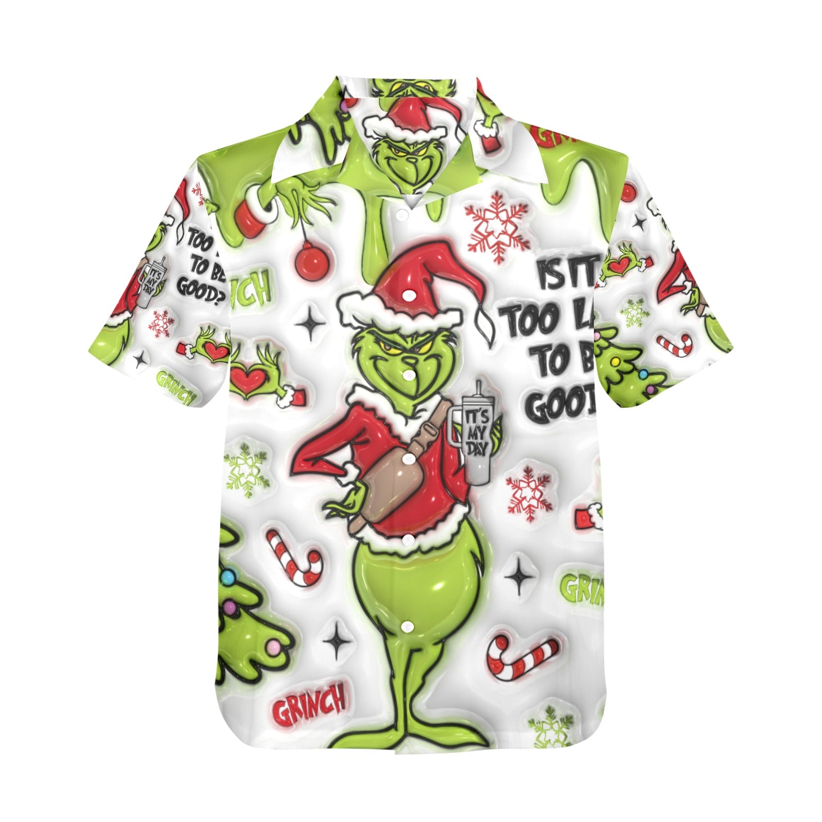Men's All Over Print Christmas Grinchy Shirt Made In USA Ships to USA Only
