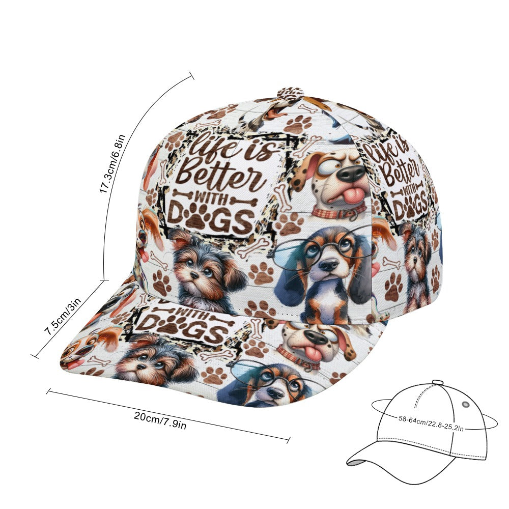 Life is Better with Dogs Baseball Cap #Dogs #Pets